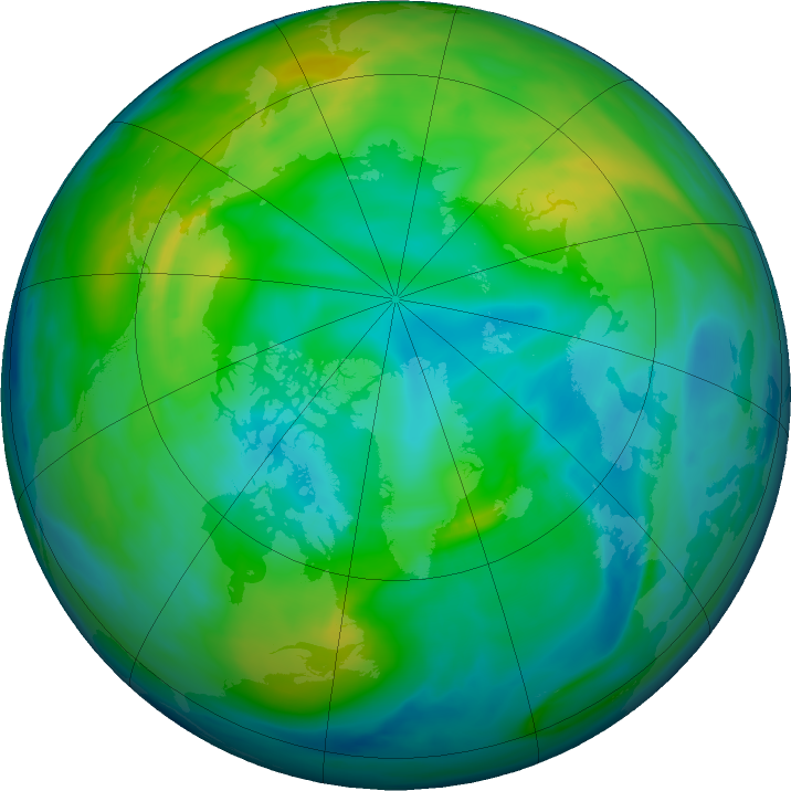 Arctic ozone map for 16 November 2021